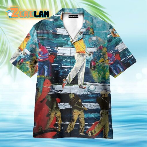 Colorful Art Playing Golf Hawaiian Shirt