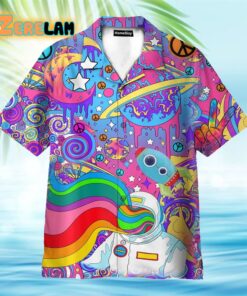 Colorful Astronaut In the Galaxy Hippie Hawaiian Shirt