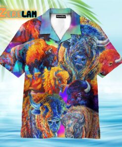 Colorful Bisons Jungle Hawaiian Shirt