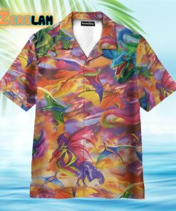 Colorful Dragon On Sunset Pattern Hawaiian Shirt