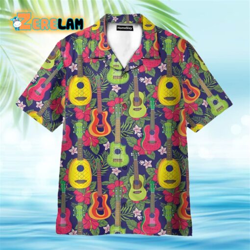 Colorful Fruit Ukulele Tropical Pattern Hawaiian Shirt