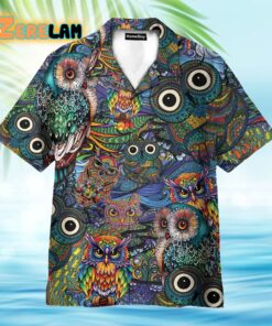 Colorful Hippie Owls Peace Life Hawaiian Shirt