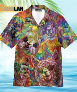 Colorful Llama Painting Hawaiian Shirt