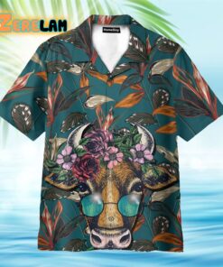 Cow Floral Tropical Funny Hawaiian Shirt