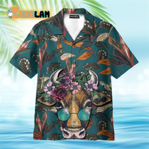 Cow Floral Tropical Funny Hawaiian Shirt