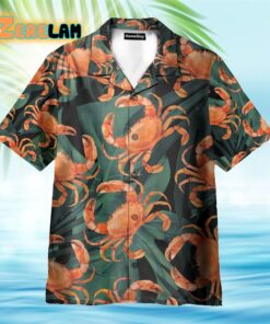 Crabs On Tropical Leaves Pattern Hawaiian Shirt