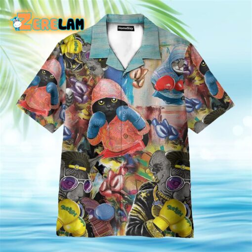 Cute Boxing Cats Funny Hawaiian Shirt