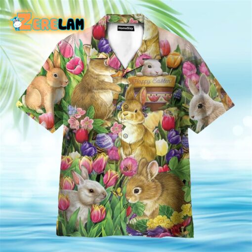 Cute Bunny Happy Easter Day Hawaiian Shirt
