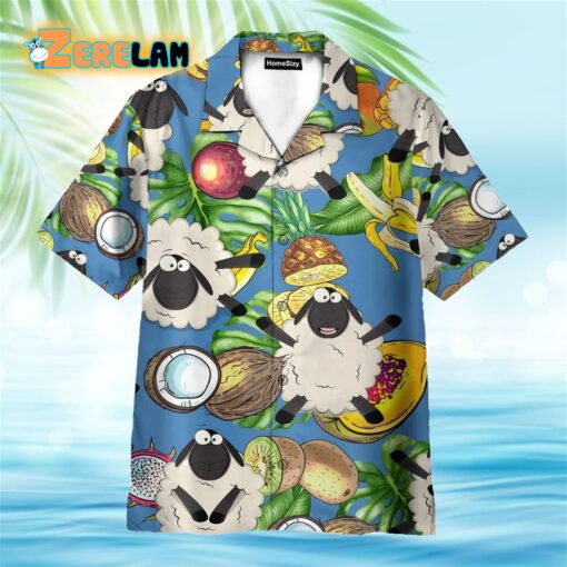 Cute Cartoon Sheep Love Fruit Hawaiian Shirt