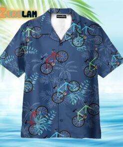 Cycling Tropical Leaves Pattern Hawaiian Shirt