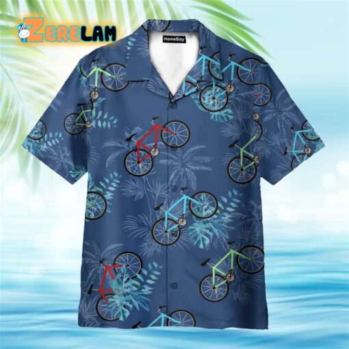 Cycling Tropical Leaves Pattern Hawaiian Shirt