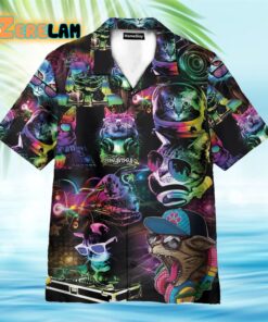 DJ Disco Cats Funny Hawaiian Shirt