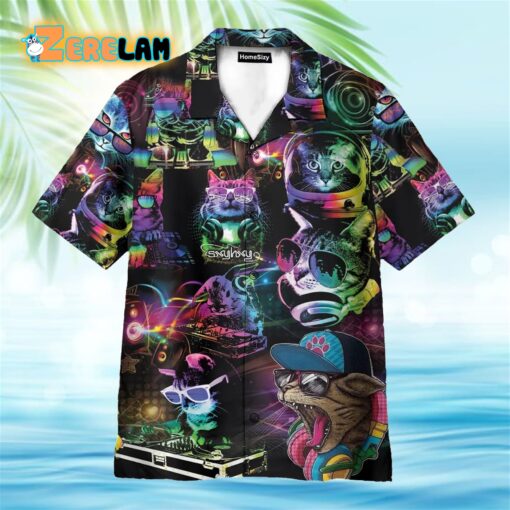 DJ Disco Cats Funny Hawaiian Shirt