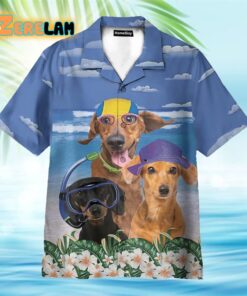 Dachshund Summer Beach Funny Hawaiian Shirt