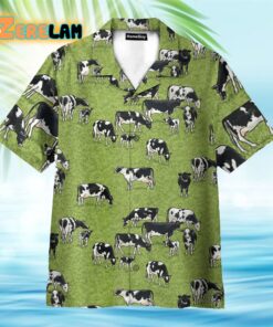 Dairy Cow On The Grass Field Hawaiian Shirt
