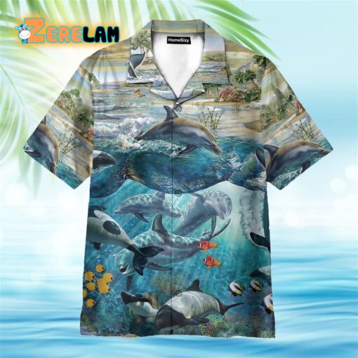 Dancing Dolphins In The Ocean Hawaiian Shirt