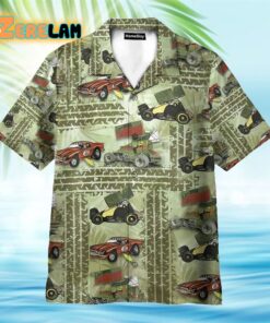 Dirt Track Racing Blue Hawaiian Shirt