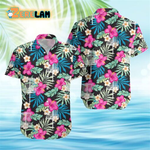 Disc Golf Hibiscus Tropical Aloha Hawaiian Shirt