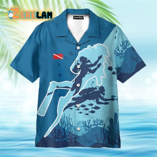 Diver Scuba Diving Hawaiian Shirt