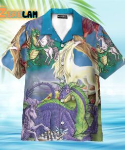 Dragon Unicorn Love Funny Hawaiian Shirt
