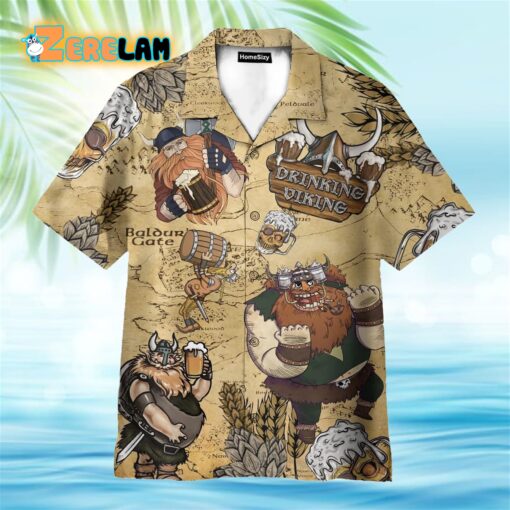 Drinking Beer Viking Funny Hawaiian Shirt