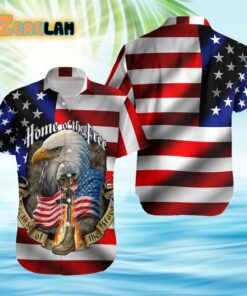 Eagle American Flag Home Of The Free Aloha Hawaiian Shirt