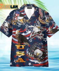 Eagle USA Flag 4th July Independence Day Hawaiian Shirt