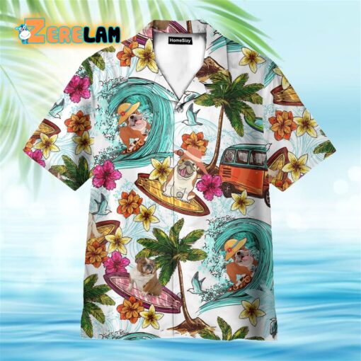 Enjoy Summer Surfing With Bull Dog Hawaiian Shirt