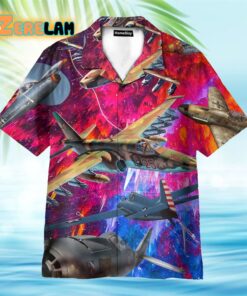 Explore Itineraries With Aircraft Watercolor Hawaiian Shirt