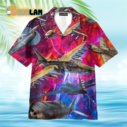 Explore Itineraries With Aircraft Watercolor Hawaiian Shirt