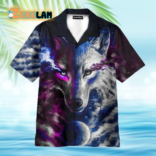 Fantasy Galaxy Wolf Hawaiian Shirt