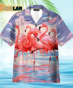 Flamingo Colorful Clouds Hawaiian Shirt