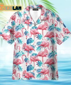 Flamingo Floral Tropical Leaves Pattern Hawaiian Shirt