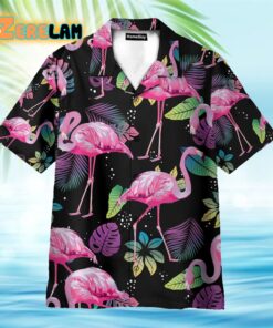 Flamingo Tropical Leaf Summer Hawaiian Shirt