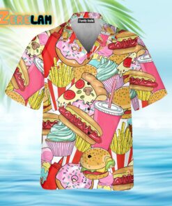 Junk Food Art Colorful Hawaiian Shirt