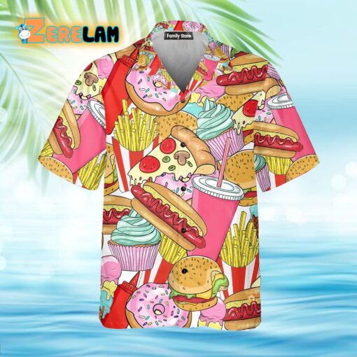 Junk Food Art Colorful Hawaiian Shirt