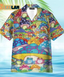 Frogs And Magic Mushrooms Hippie Hawaiian Shirt