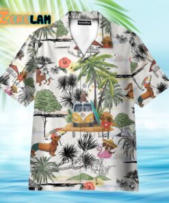 Funny Dachshund Tropical Beach Hawaiian Shirt