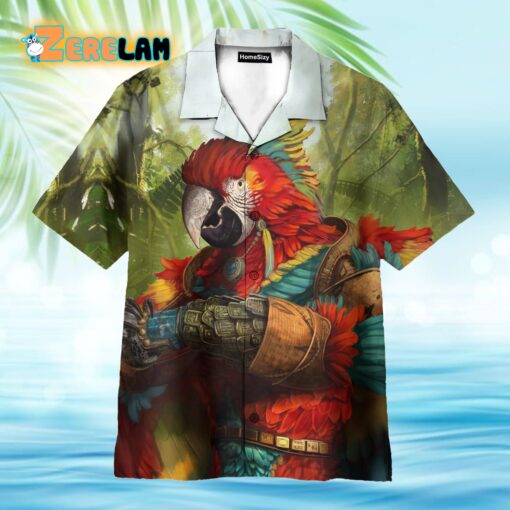 Funny Majestic Parrot Warrior Hawaiian Shirt