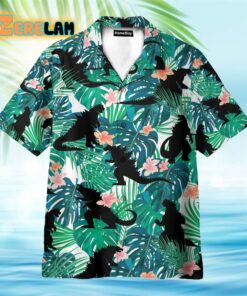 Godzillla Movies Tropical Leaves Pattern Hawaiian Shirt