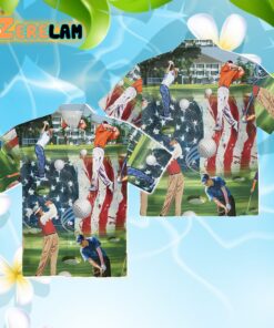 Patriotic Golf Independence Day American Flag Hawaiian Shirt