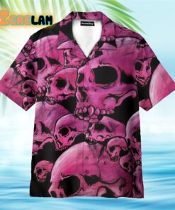 Graphic Purple Skull Hawaiian Shirt