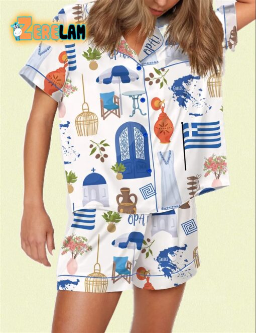 Greece Travel Pajama Set