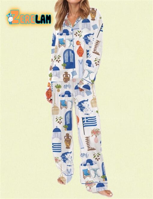 Greece Travel Pajama Set