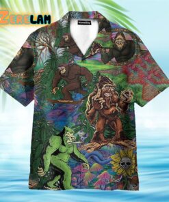 Hippie Bigfoot Keep It Wild And Free Hawaiian Shirt