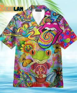 Hippie Colorful Frog Hawaiian Shirt