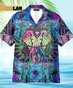 Hippie Mandala Elephant Hawaiian Shirt