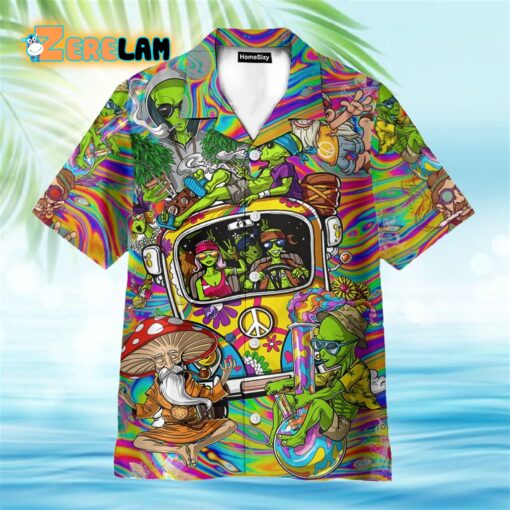 Hippie Mushroom Bus Hawaiian Shirt