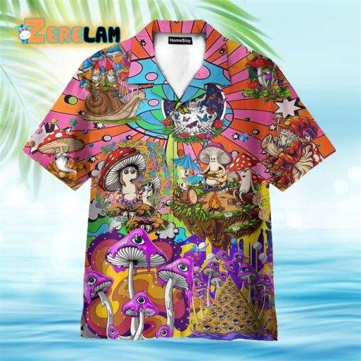 Hippie Mushroom Peace Life Hawaiian Shirt