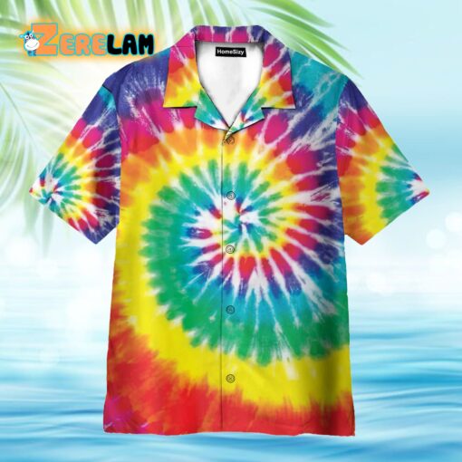 Hippie Tie Dye Style Hawaiian Shirt